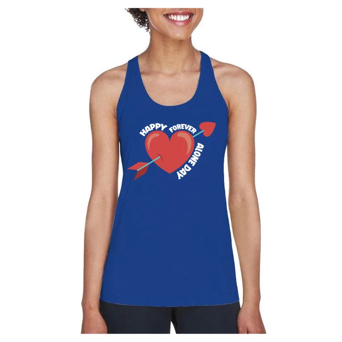 Antigiftvalentine's Day Forever Alone Gift Happy Singlehood Single Great Gift Women's Racerback Tank