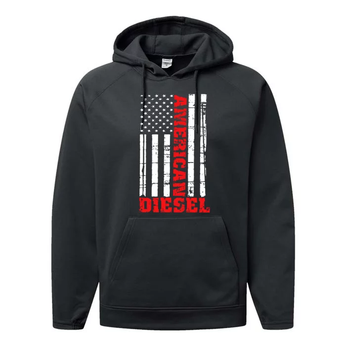 American Diesel Flag Hoodie Truck Turbo Brothers Performance Fleece Hoodie