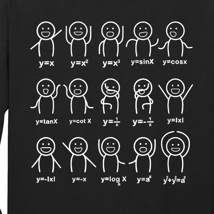 Algebra Dance Funny Graph Figures Math Equation Teacher Tall Long Sleeve T-Shirt