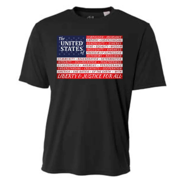 American Dream Flag Patriotic Design Cooling Performance Crew T-Shirt