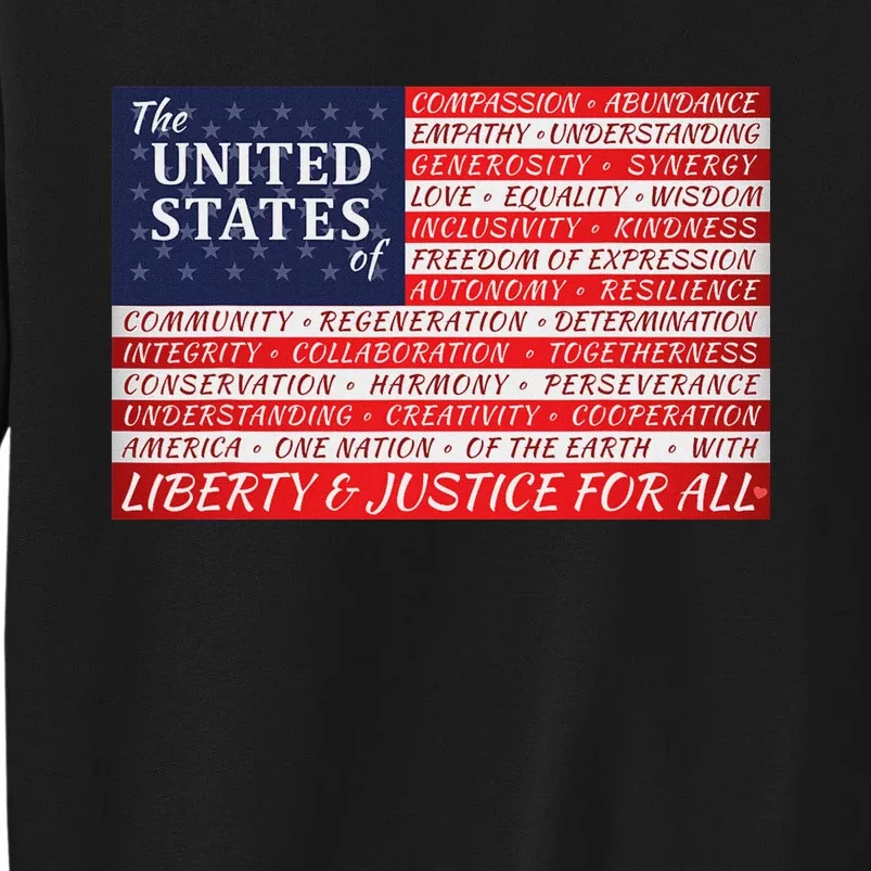 American Dream Flag Patriotic Design Tall Sweatshirt