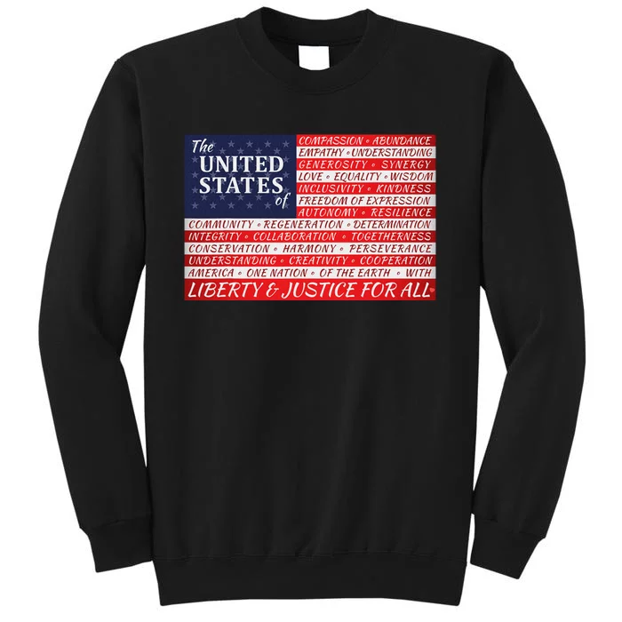 American Dream Flag Patriotic Design Tall Sweatshirt