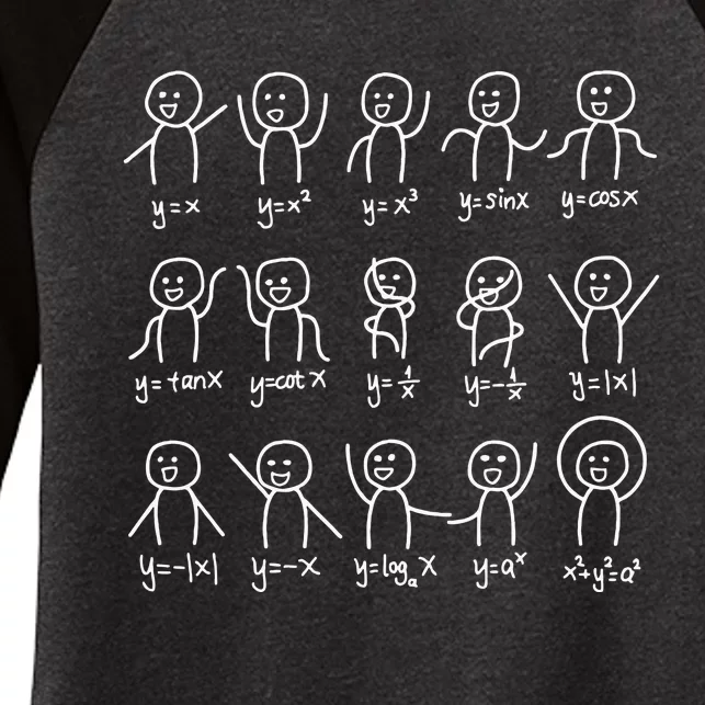 Algebra Dance Funny Graph Figures Math Equation Women's Tri-Blend 3/4-Sleeve Raglan Shirt