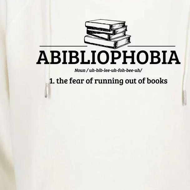 Abibliophobia Definition Funny Literature Book Lover Gift Womens Funnel Neck Pullover Hood