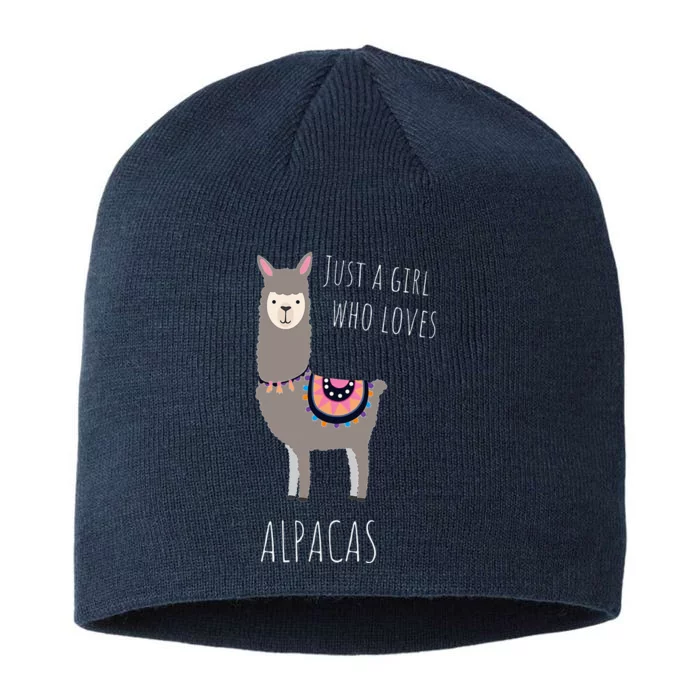 Alpaca Design Funny Just a who loves Alpacas 8 1/2in Sustainable Knit Beanie