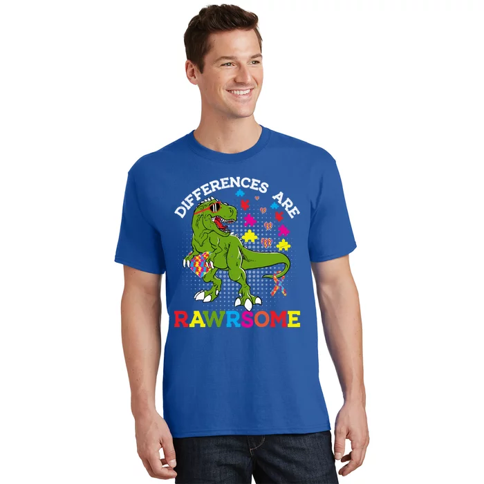 Autism Dinosaur Funny T Rex Rawrsome Autism Awareness Autism Gift T-Shirt