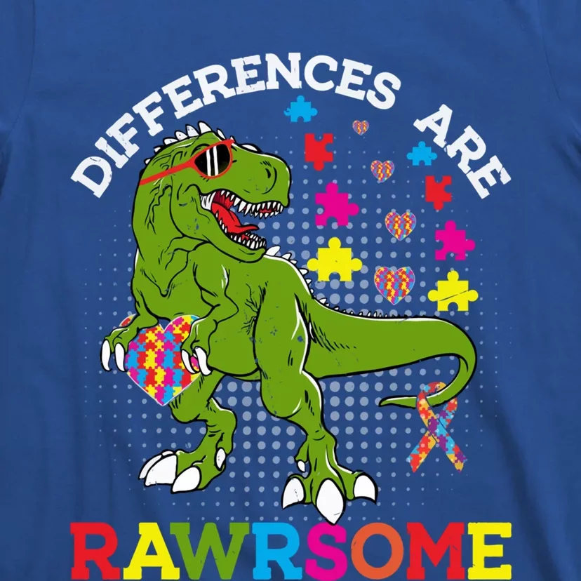 Autism Dinosaur Funny T Rex Rawrsome Autism Awareness Autism Gift T-Shirt