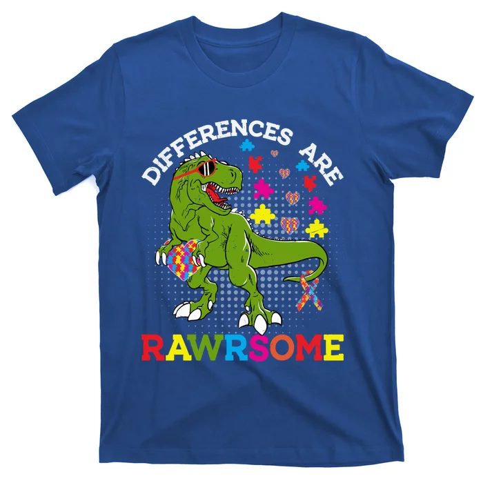 Autism Dinosaur Funny T Rex Rawrsome Autism Awareness Autism Gift T-Shirt