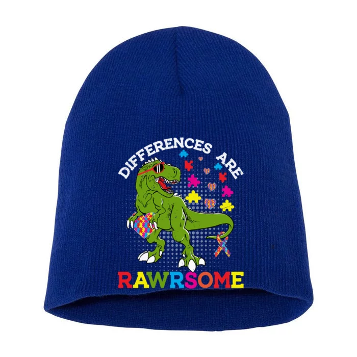 Autism Dinosaur Funny T Rex Rawrsome Autism Awareness Autism Gift Short Acrylic Beanie