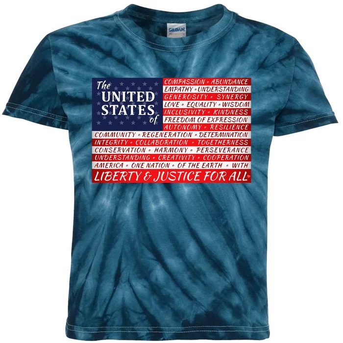 American Dream Flag Kids Tie-Dye T-Shirt