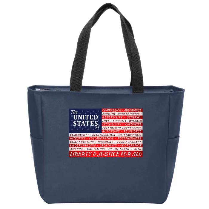 American Dream Flag Zip Tote Bag