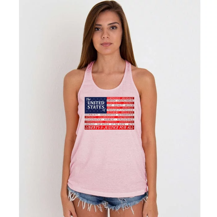 American Dream Flag Women's Knotted Racerback Tank