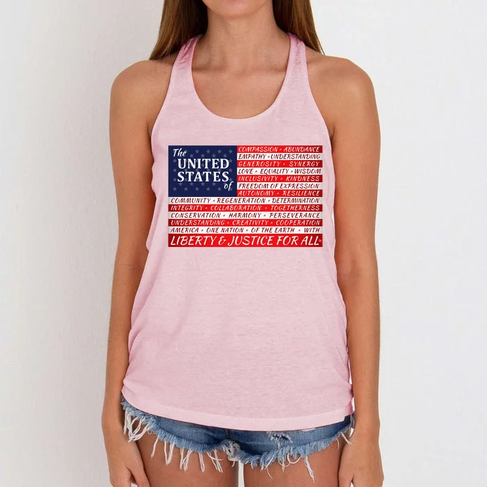 American Dream Flag Women's Knotted Racerback Tank