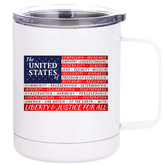 American Dream Flag Front & Back 12oz Stainless Steel Tumbler Cup