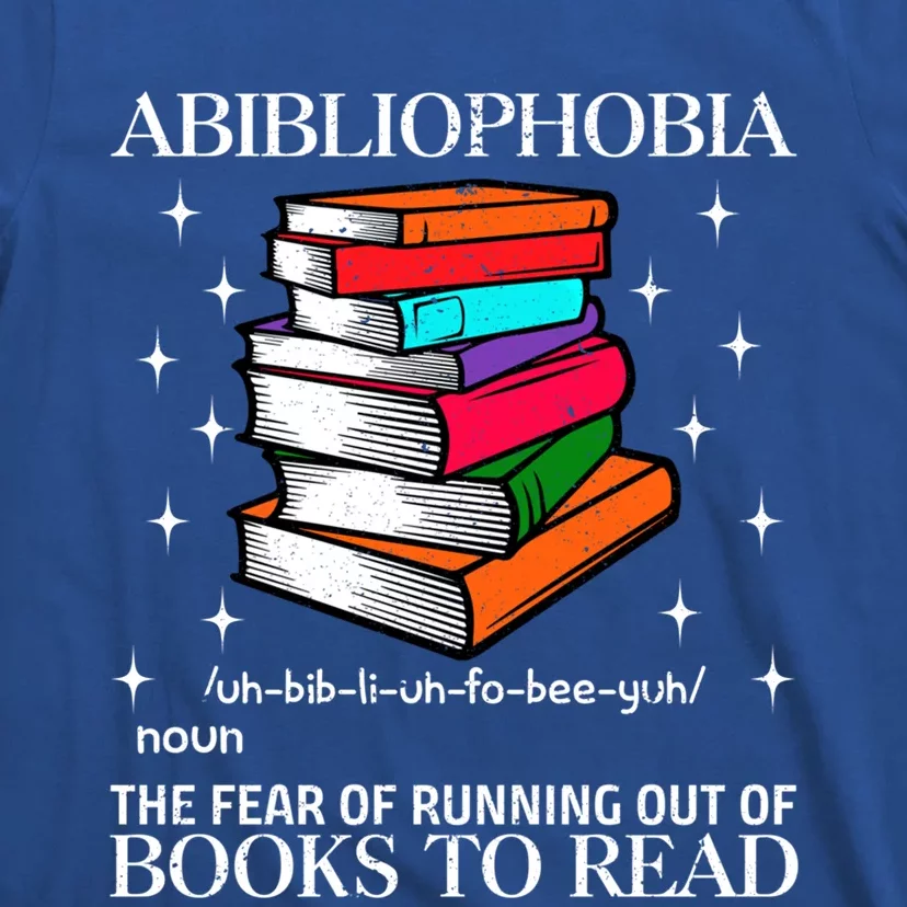 Abibliophobia Definition Funny Book Reading Lover Gift T-Shirt