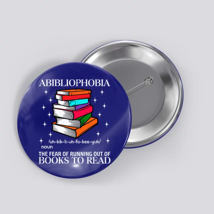 Abibliophobia Definition Funny Book Reading Lover Gift Button