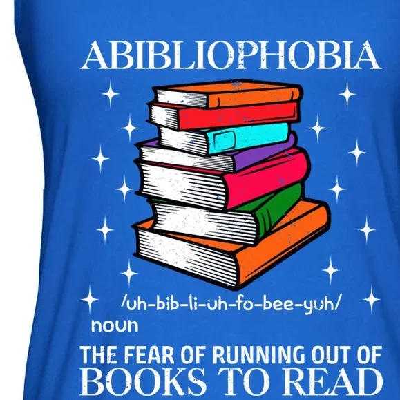 Abibliophobia Definition Funny Book Reading Lover Gift Ladies Essential Flowy Tank