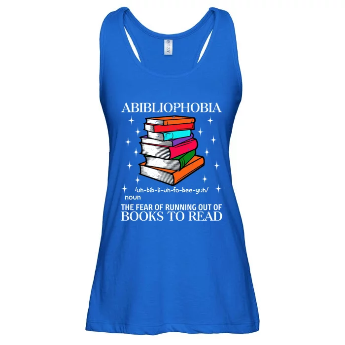 Abibliophobia Definition Funny Book Reading Lover Gift Ladies Essential Flowy Tank