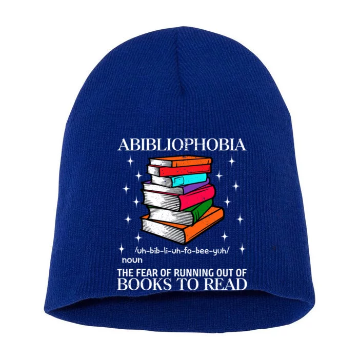 Abibliophobia Definition Funny Book Reading Lover Gift Short Acrylic Beanie