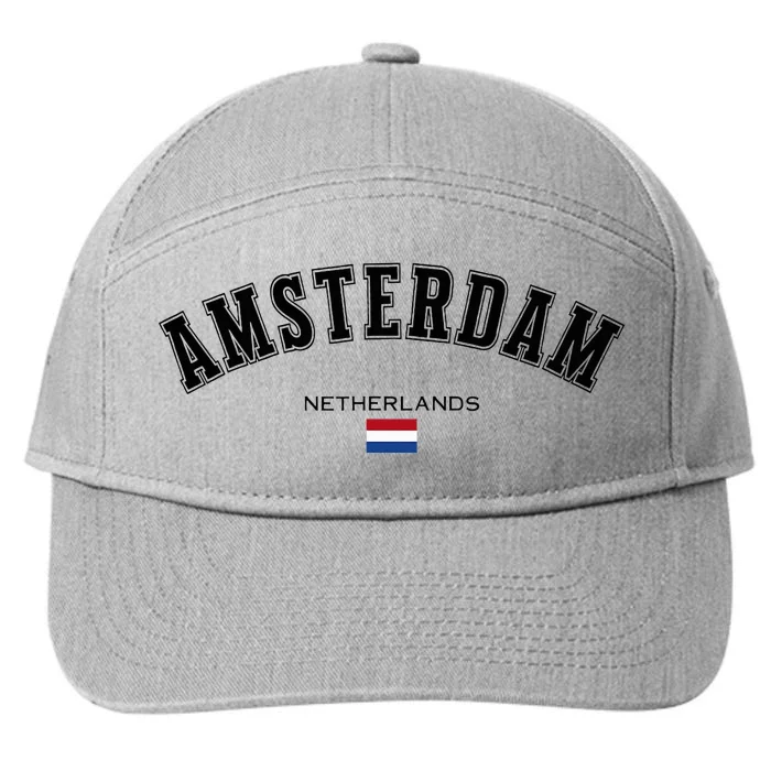 Amsterdam Dutch Flag Souvenir Netherlands Travel 7-Panel Snapback Hat