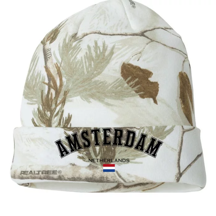 Amsterdam Dutch Flag Souvenir Netherlands Travel Kati - 12in Camo Beanie