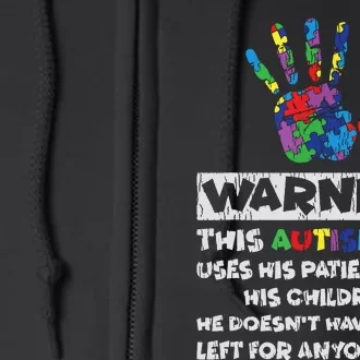 Autism Dad Father Son Daughter Autistic Autism Awareness Full Zip Hoodie