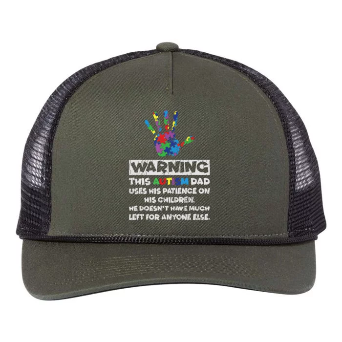 Autism Dad Father Son Daughter Autistic Autism Awareness Retro Rope Trucker Hat Cap