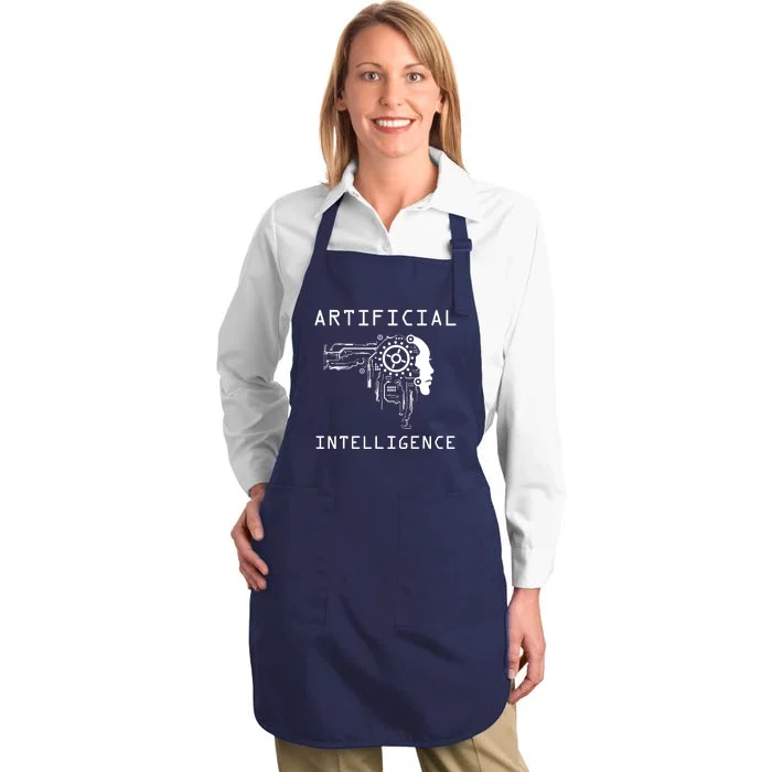 AI Developer Gift Artificial Brain Artificial Intelligence Full-Length Apron With Pocket