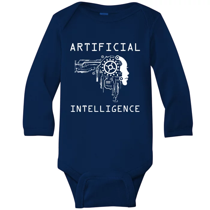 AI Developer Gift Artificial Brain Artificial Intelligence Baby Long Sleeve Bodysuit