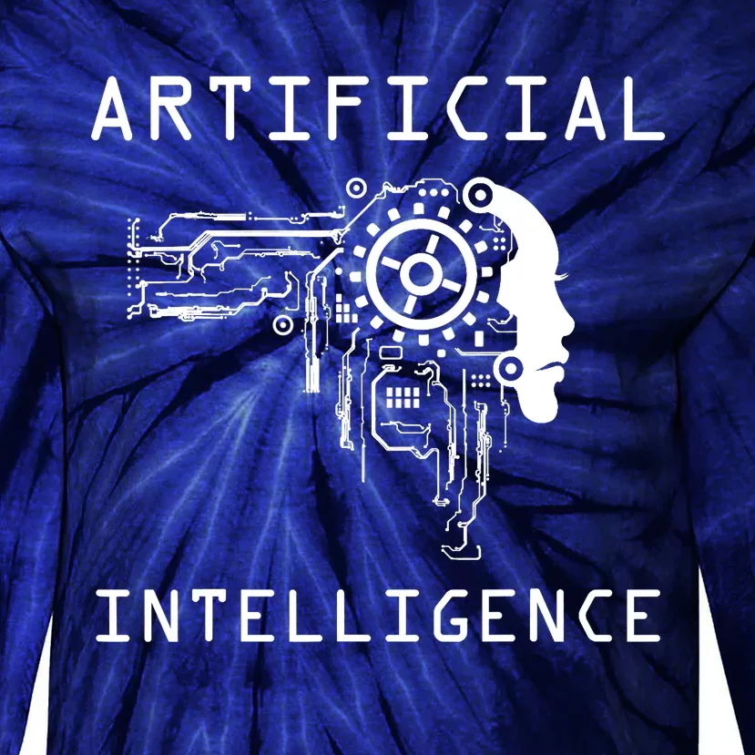 AI Developer Gift Artificial Brain Artificial Intelligence Tie-Dye Long Sleeve Shirt