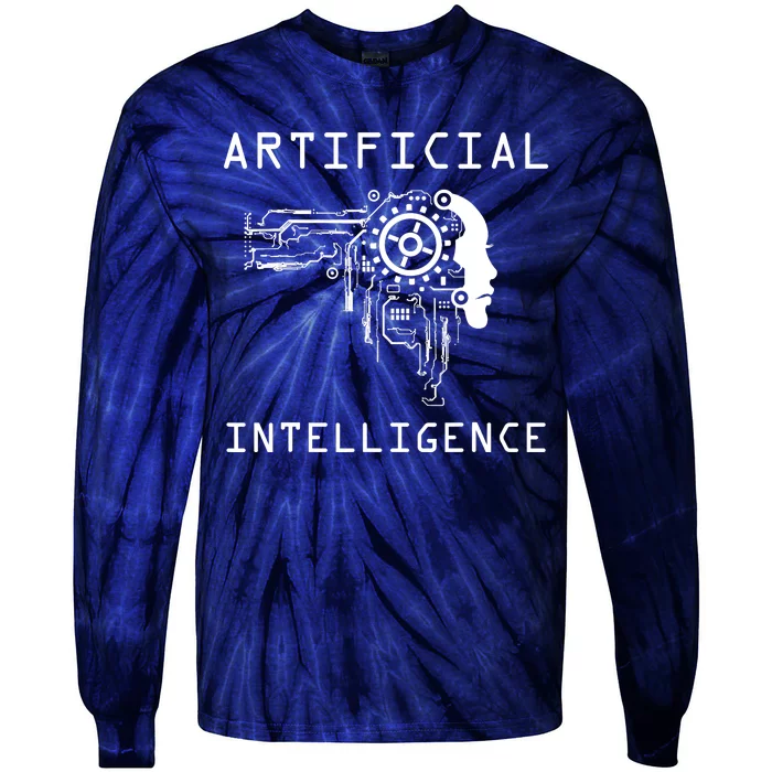 AI Developer Gift Artificial Brain Artificial Intelligence Tie-Dye Long Sleeve Shirt