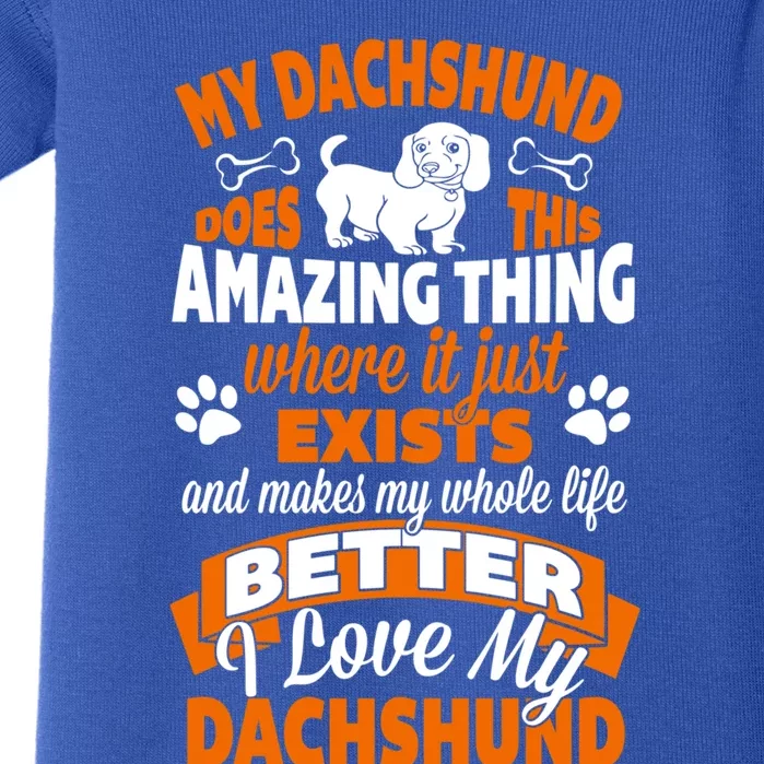 Amazing Dachshund Gift Baby Bodysuit