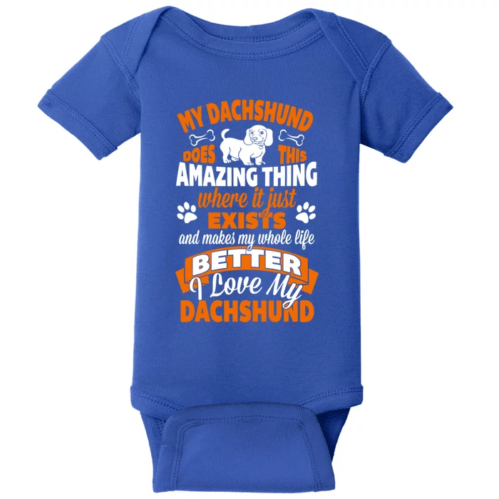 Amazing Dachshund Gift Baby Bodysuit