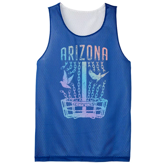 Arizona Disc Golf Player Breaking Chains Birdie Funny Gift Mesh Reversible Basketball Jersey Tank