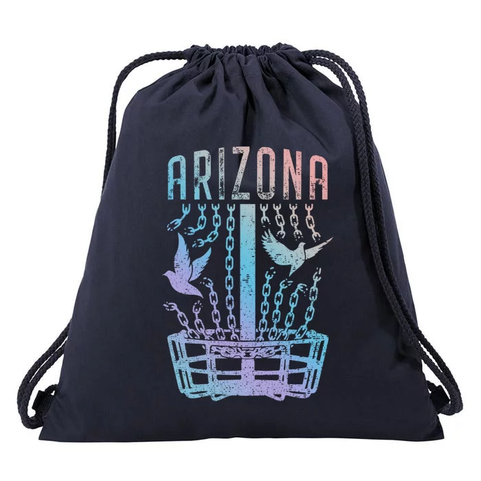 Arizona Disc Golf Player Breaking Chains Birdie Funny Gift Drawstring Bag