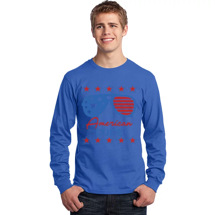 American Dude Gift 4th Of July Sunglasses Cute Gift Long Sleeve Shirt