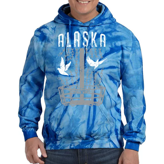 Alaska Disc Golf Player Breaking Chains Birdie Gift Tie Dye Hoodie