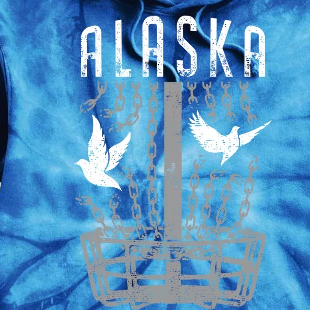 Alaska Disc Golf Player Breaking Chains Birdie Gift Tie Dye Hoodie