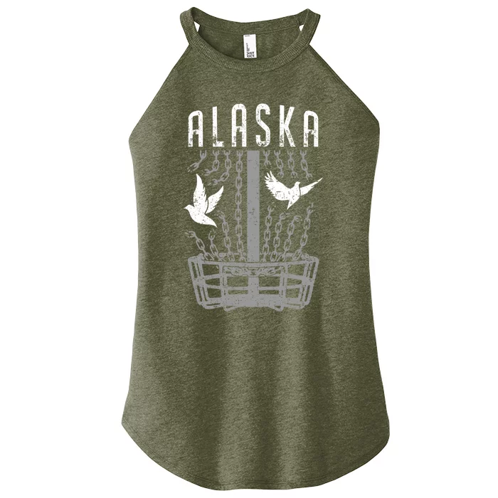 Alaska Disc Golf Player Breaking Chains Birdie Gift Women’s Perfect Tri Rocker Tank