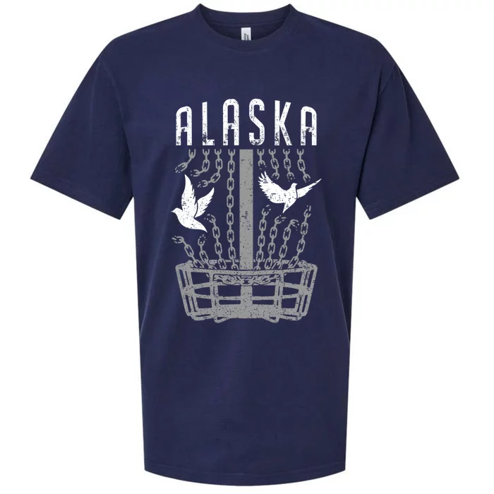 Alaska Disc Golf Player Breaking Chains Birdie Gift Sueded Cloud Jersey T-Shirt