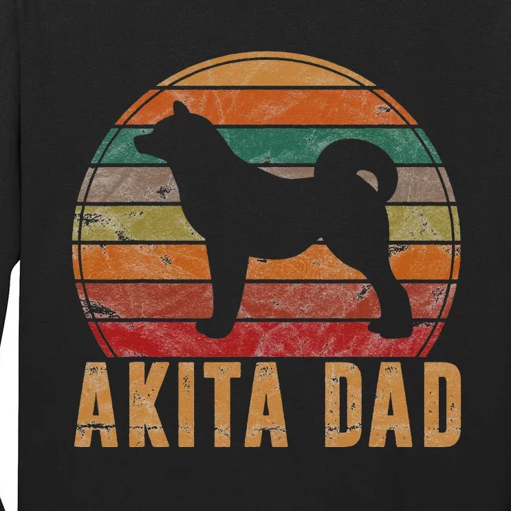 Akita Dad Gift Akita Daddy Dog Owner Pet Father Tall Long Sleeve T-Shirt