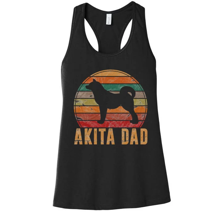 Akita Dad Gift Akita Daddy Dog Owner Pet Father Women's Racerback Tank