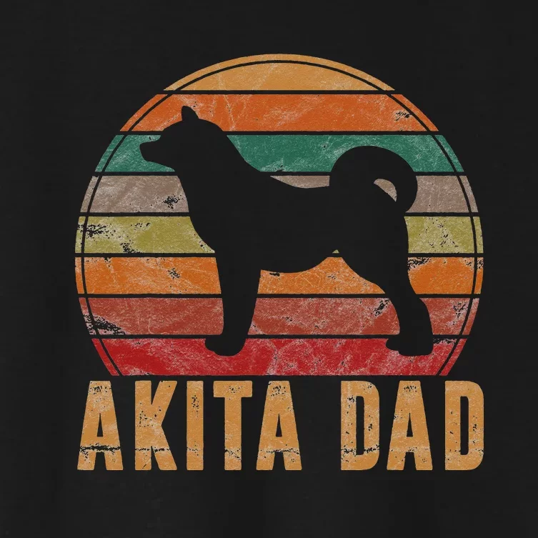 Akita Dad Gift Akita Daddy Dog Owner Pet Father Women's Crop Top Tee