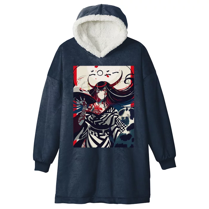 Anime Demon Girl Japanese Aesthetic Waifu Kawaii Otaku Hooded Wearable Blanket