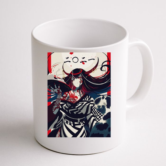 Anime Demon Girl Japanese Aesthetic Waifu Kawaii Otaku Front & Back Coffee Mug