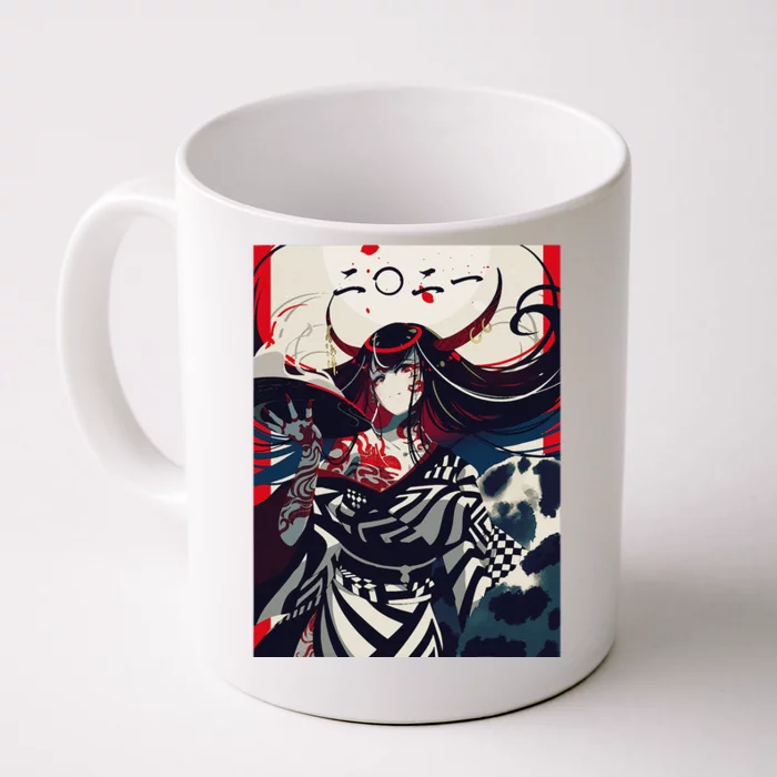 Anime Demon Girl Japanese Aesthetic Waifu Kawaii Otaku Front & Back Coffee Mug