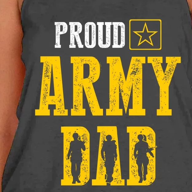 Army Dad Gift Proud Army Dad Fathe'rs Day Gift Women's Knotted Racerback Tank