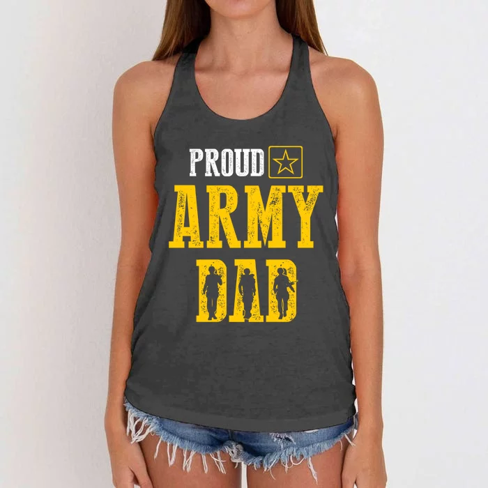 Army Dad Gift Proud Army Dad Fathe'rs Day Gift Women's Knotted Racerback Tank