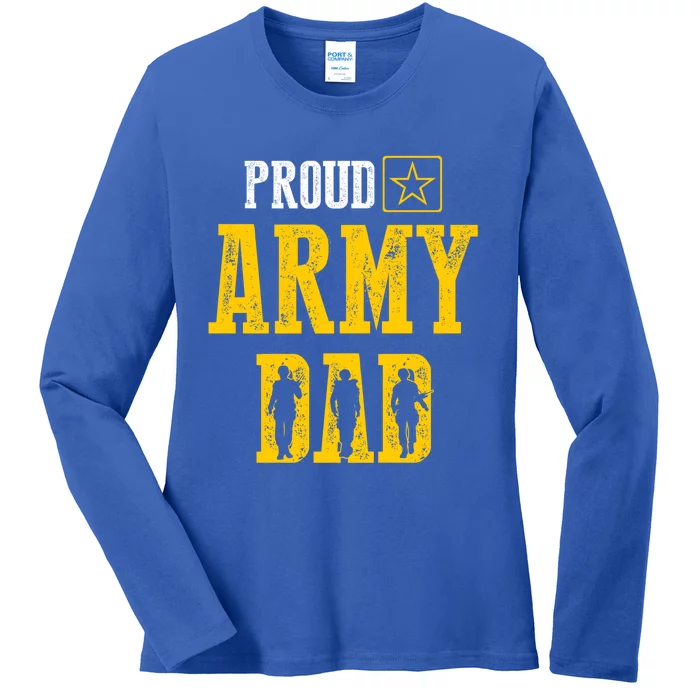 Army Dad Gift Proud Army Dad Fathe'rs Day Gift Ladies Long Sleeve Shirt