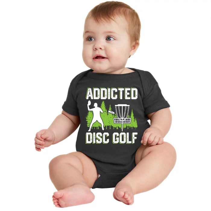 Addicted Disc Golf Tree Frisbee Golf Lovers Gift Baby Bodysuit